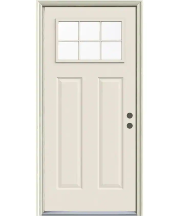 Premium Prefinished White Mahogany Door with Clear Glass Inserts