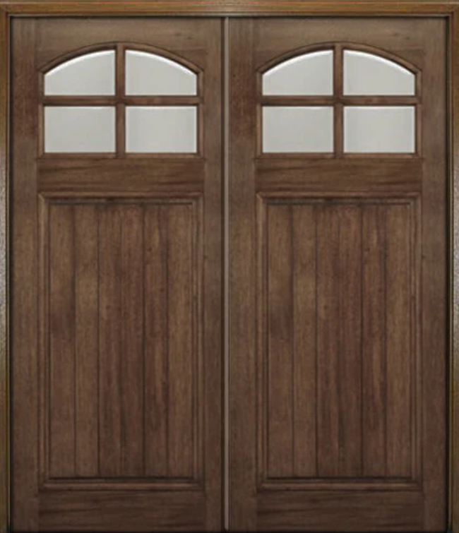 4-Lite Craftsman Double Door – 72×80″ Slab