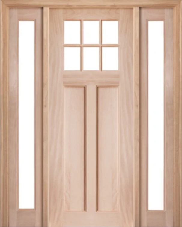 6-Lite Craftsman Door with Full-Lite Sidelite