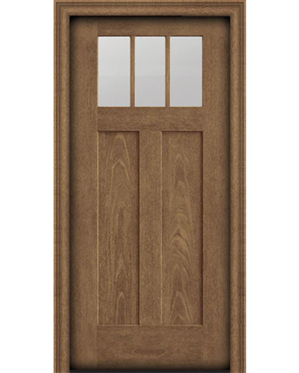 Craftsman 3-Lite Fiberglass Door