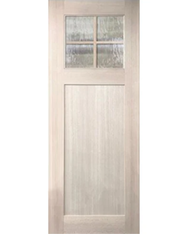 Craftsman 4-Lite Single Panel Mahogany Entry Door