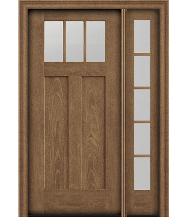 Craftsman Fiberglass Door + Sidelite
