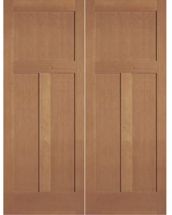 Craftsman Shaker Hemlock-Fir Double Interior Door – 80″