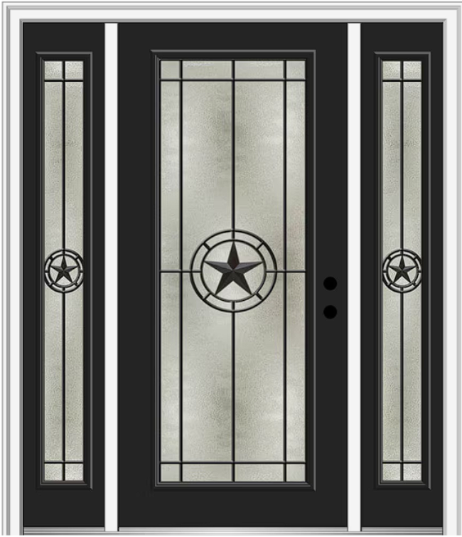 Elegant Star Fiberglass Entry Door with Sidelites – 60" × 80"