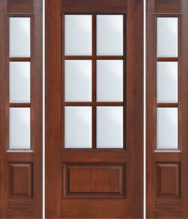 Fiberglass Entry Door with 6-Lite SDL + Sidelites