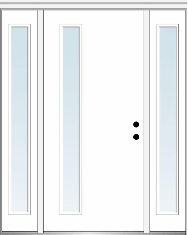 Fiberglass Full-Lite Entry Door with 14" Sidelites