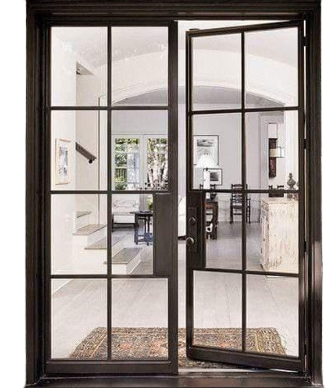 French Double Exterior Prehung Door with Clear Glass Panels