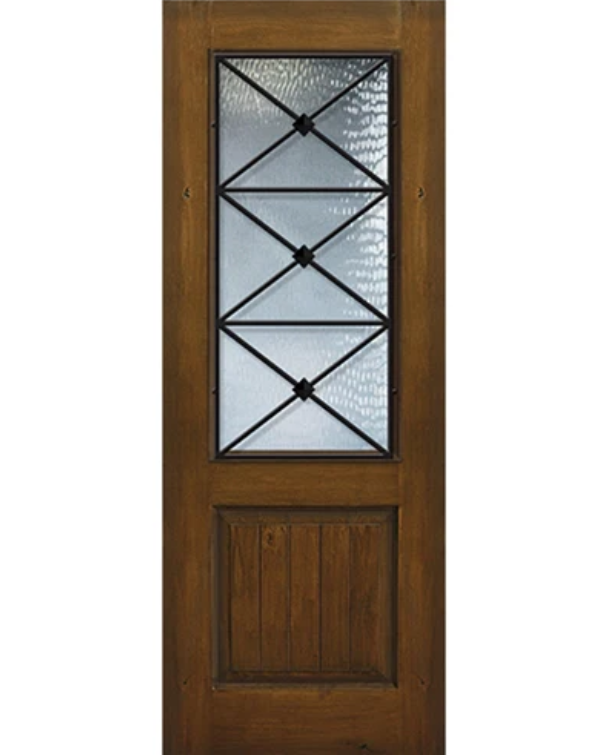 2/3-Lite Fiberglass Entry Door – Knotty Alder Finish