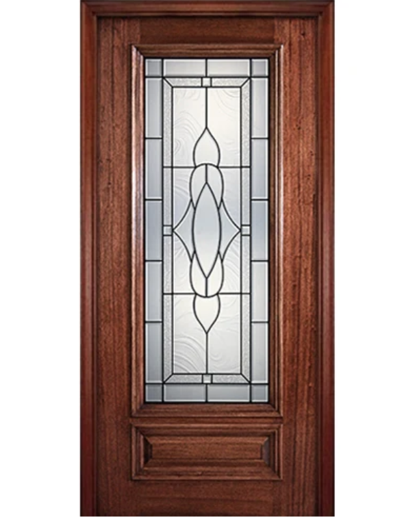 Traditional Mahogany 3/4-Lite Entry Door – Madison Decorative Glass