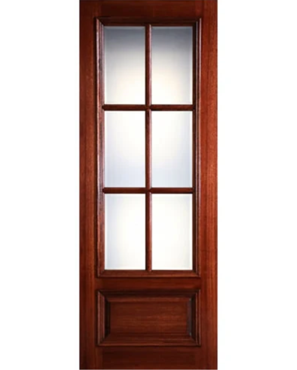 Traditional Mahogany 6-Lite Arch-Top Door – 96″ Slab