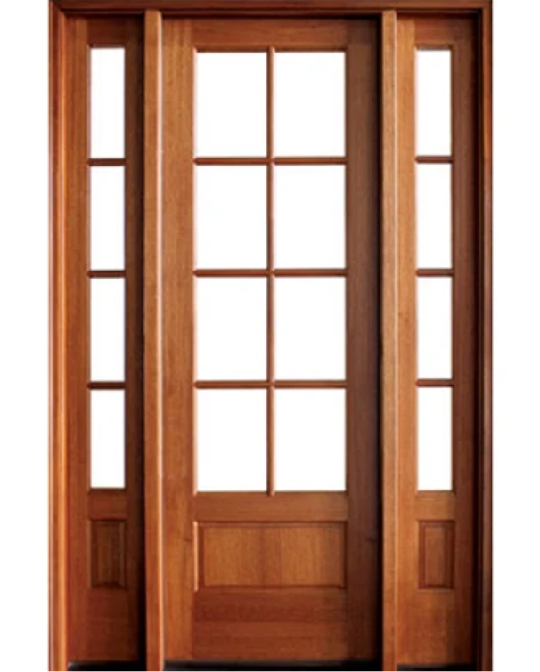 Traditional Mahogany 8-Lite TDL Entry Door