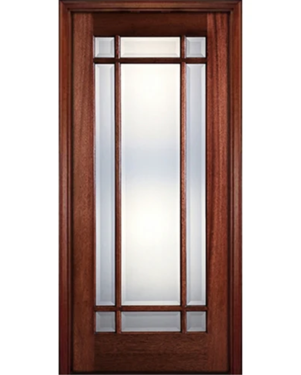 Traditional Mahogany 9-Lite Marginal Entry Door
