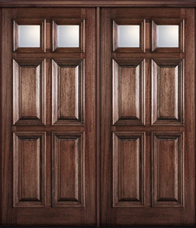 mahogany-6-panel-double-door-beveled-glass-80