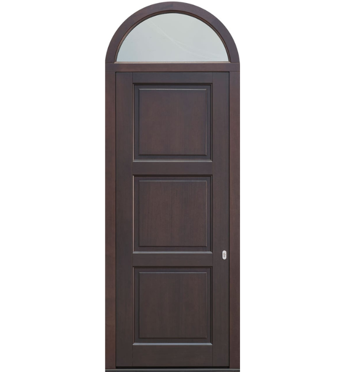 Classic Raised-Panel Mahogany Front Door in Walnut Finish