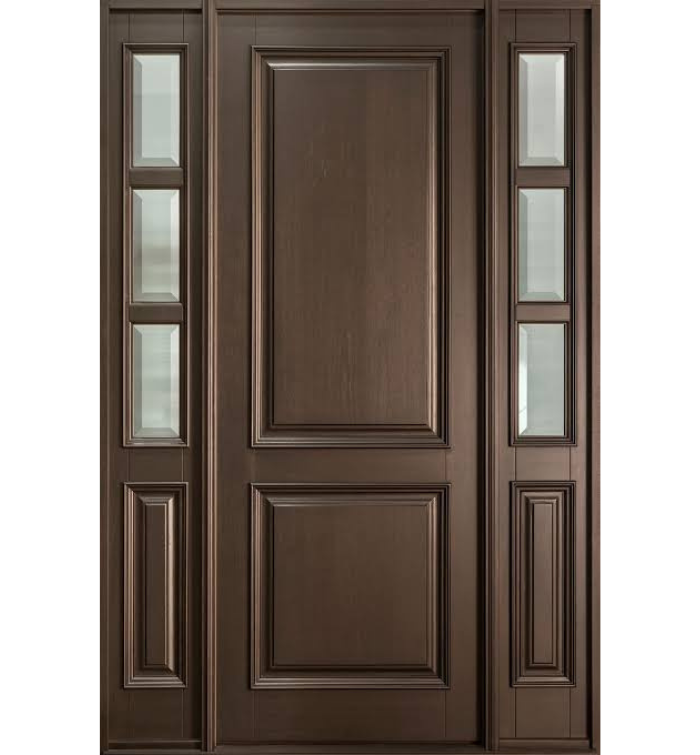 Clear-Beveled Mahogany Front Entry with Sidelites