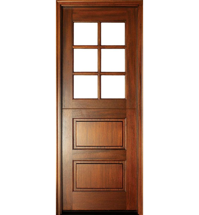 Craftsman Mahogany 6-Lite Square Single Dutch Exterior Door