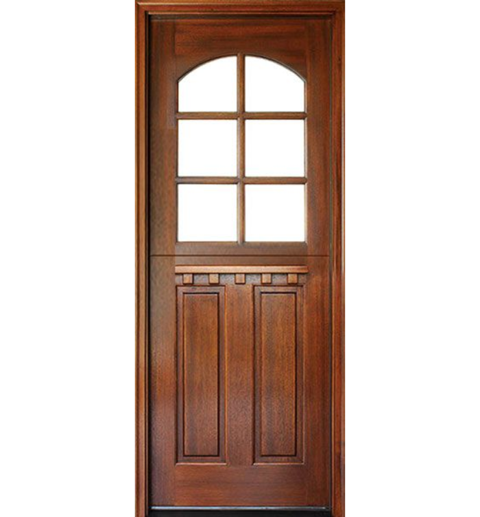Craftsman Mahogany Arched 6-Lite Dutch Exterior Door