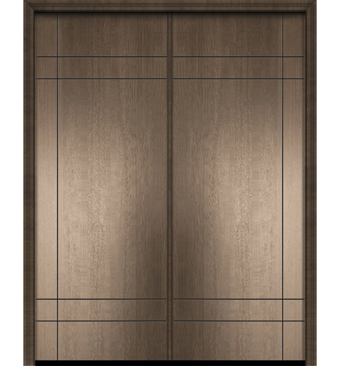 Double Inglewood Mahogany Contemporary Exterior Door (96″)