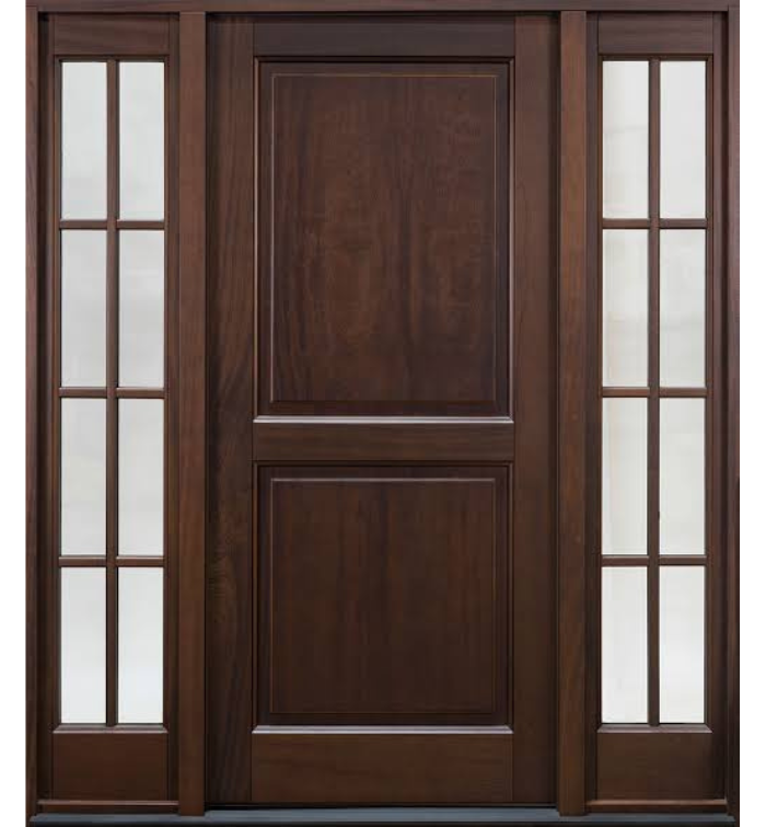 Historic Mahogany Walnut Front Entry Door with Sidelites
