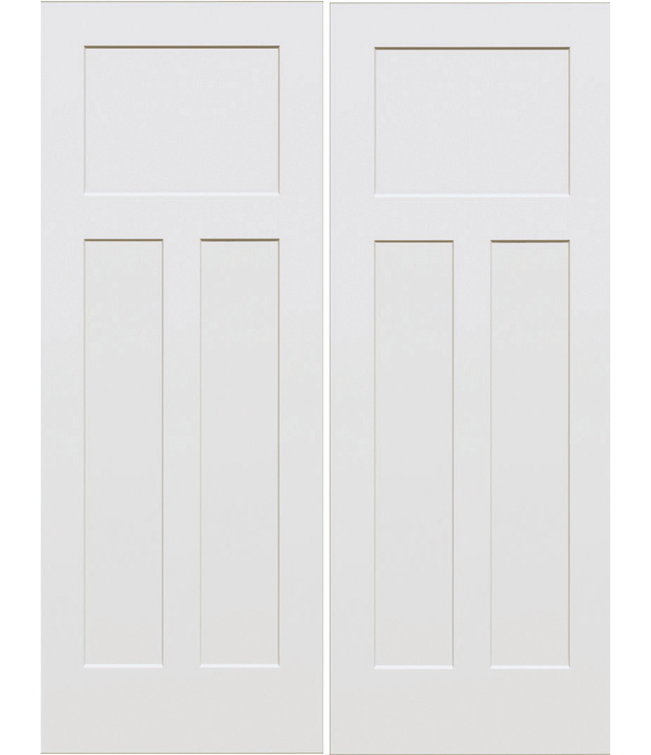 Interior Double Door – Solid-Core 3-Panel Shaker Smooth