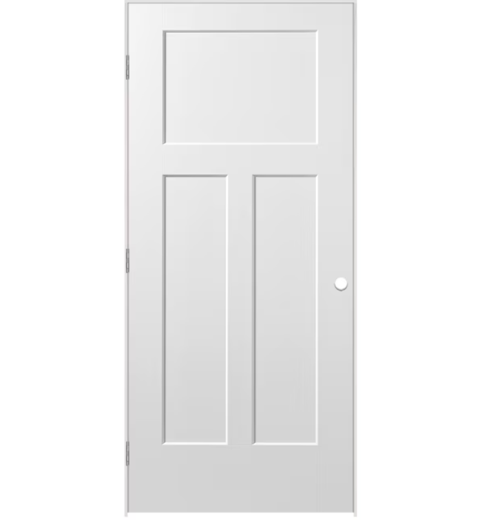 Interior Prehung Door – Hollow-Core 3-Panel Craftsman