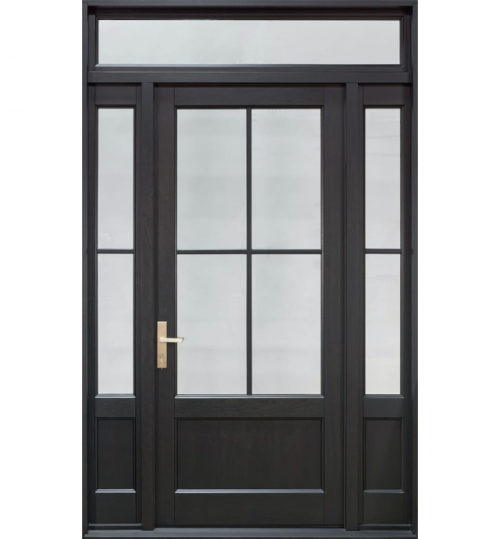 Mahogany Espresso Grand Entry with Sidelites & Transom (114″ Tall)