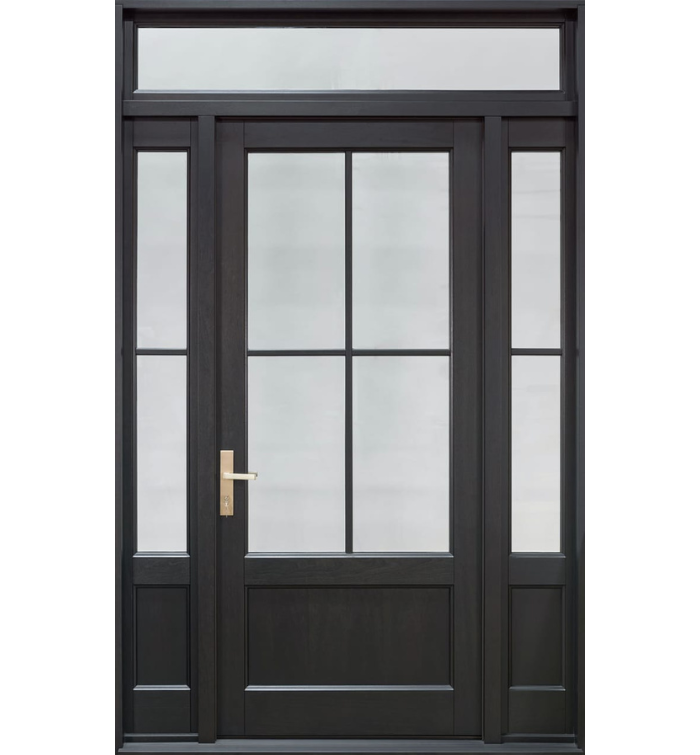 Mahogany Espresso Grand Entry with Sidelites & Transom (114″ Tall)