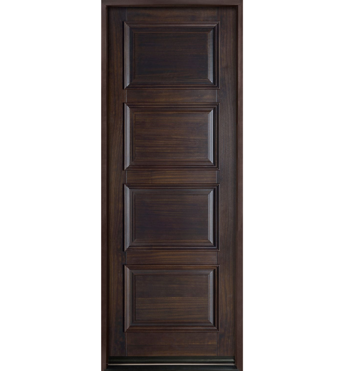 Traditional Raised-Panel Mahogany Exterior Door