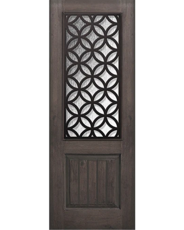 1-Panel 2/3-Lite Eclectic Fiberglass Entry Door