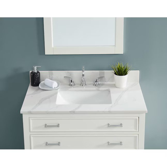 Calacatta Valley Vanity Top with Under-Mount Rectangular Sink - Image 2