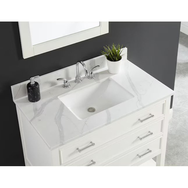 Calacatta Valley Vanity Top with Under-Mount Rectangular Sink - Image 5