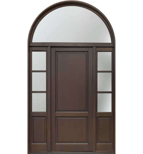 Majestic Mahogany Walnut Entry with Sidelites & Transom
